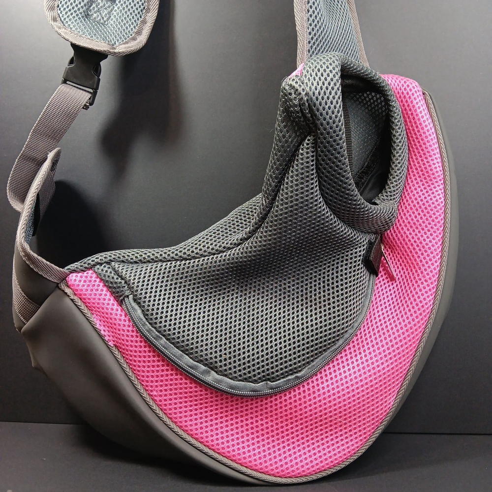Pet Carrier Sling Bag - Pink and Gray